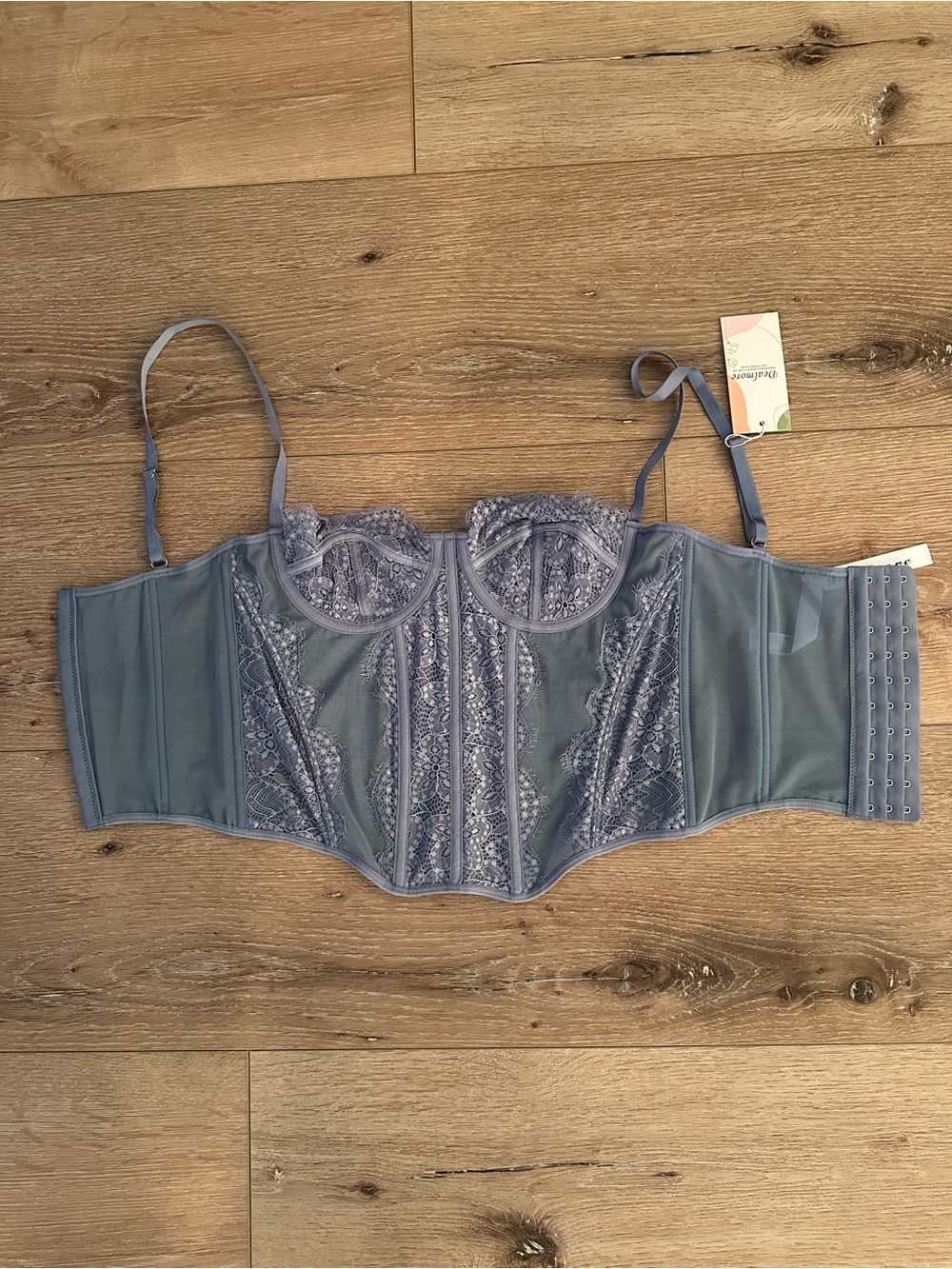 Blue Lace Bustier Corset Top | Romantic Coquette Lingerie